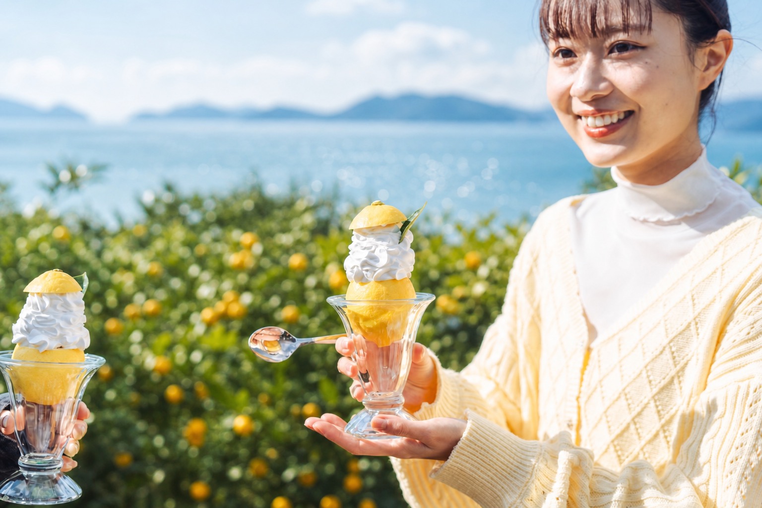 スタッフと一緒に柑橘を手づくりする体験