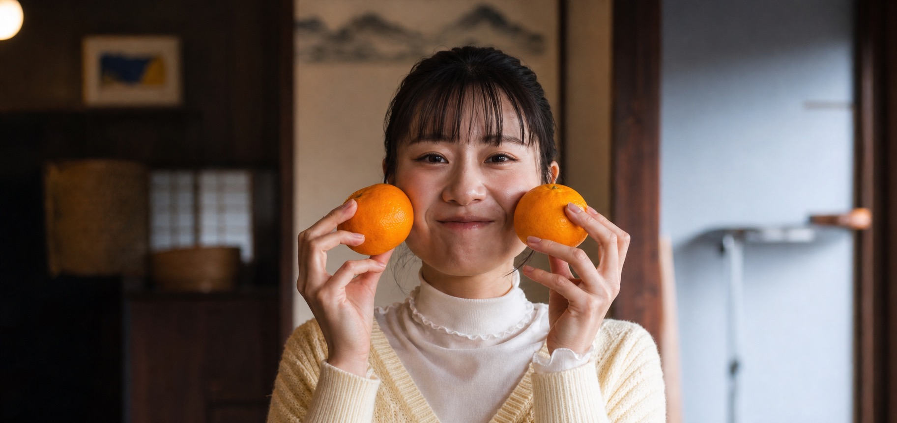 旬の柑橘を選んでパフェづくりをはじめる様子